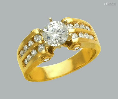 NEW 14K YELLOW GOLD LADIES FANCY ENGAGEMENT RING …