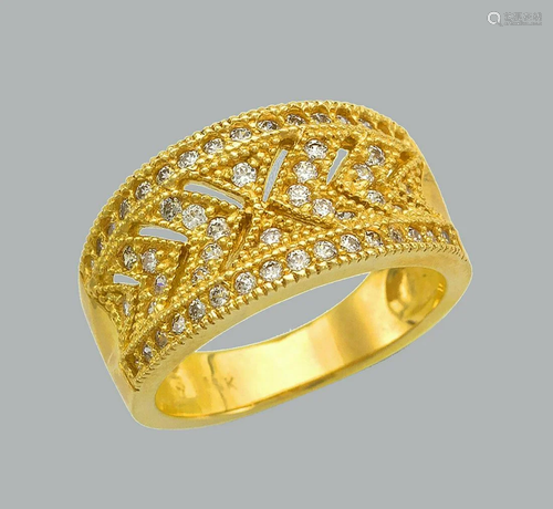 14K YELLOW GOLD LADIES CZ RING BAND ROUND CUT FILIGREE