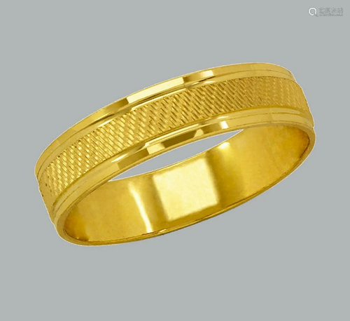 14K YELLOW GOLD WEDDING BAND RING DIAMOND CUT 5mm - 7