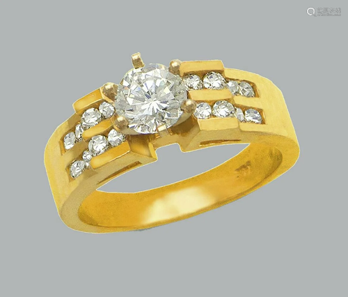 NEW 14K YELLOW GOLD LADIES FANCY ENGAGEMENT RING …