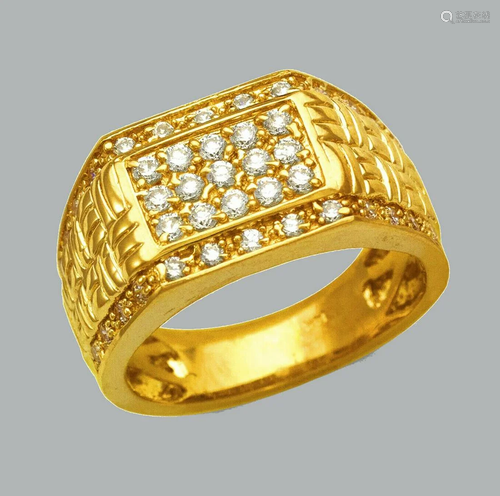 NEW 14K SOLID YELLOW GOLD MENS CZ CLUSTER RING