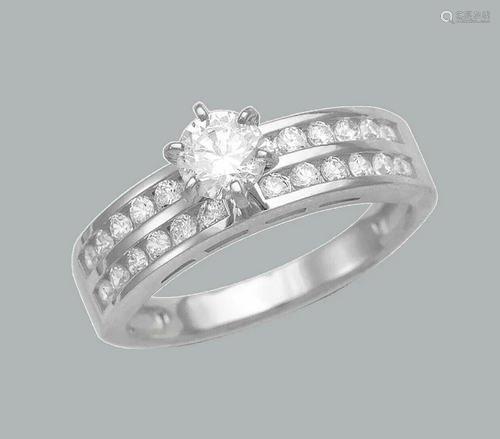 NEW 14K WHITE GOLD LADIES FANCY ENGAGEMENT RING …