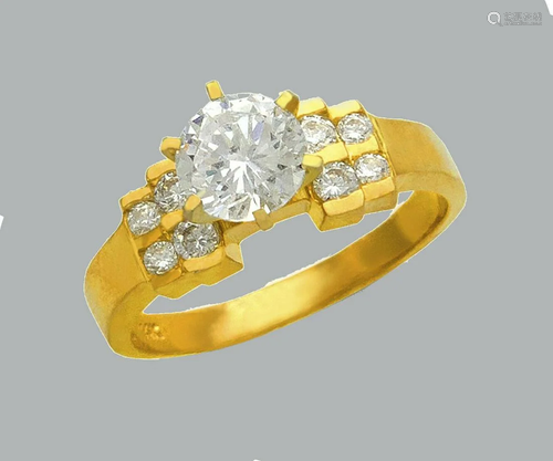 NEW 14K YELLOW GOLD LADIES FANCY ENGAGEMENT RING …