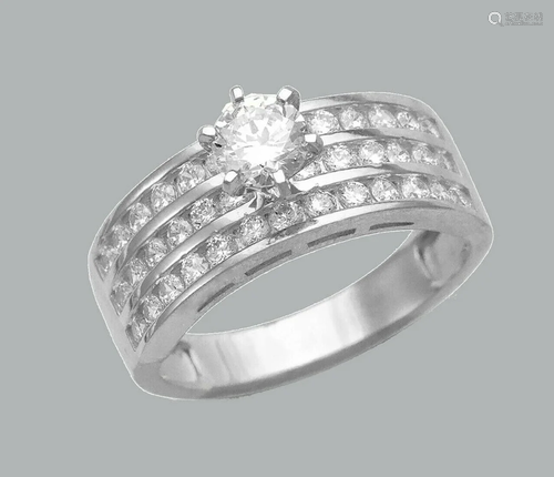 NEW 14K WHITE GOLD LADIES FANCY ENGAGEMENT RING …