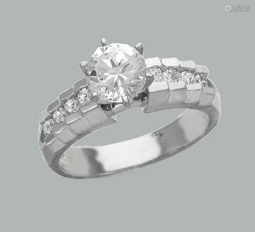 NEW 14K WHITE GOLD LADIES FANCY ENGAGEMENT RING …