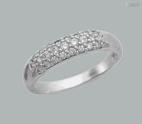 NEW 14K WHITE GOLD LADIES FANCY CZ RING BAND PAVE