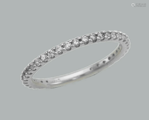 NEW 14K WHITE GOLD LADIES FANCY CZ RING BAND ETER…