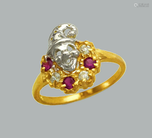 NEW 14K TWO TONE GOLD CZ KIDS BABY RING JOKER