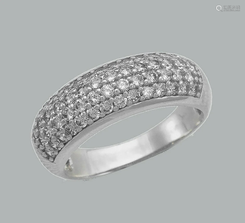 NEW 14K WHITE GOLD LADIES FANCY CZ RING BAND PAVE …