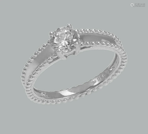 NEW 14K WHITE GOLD LADIES FANCY ENGAGEMENT RING