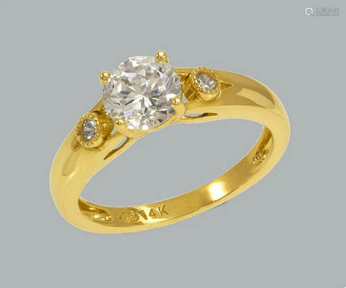 NEW 14K YELLOW GOLD LADIES FANCY ENGAGEMENT RING