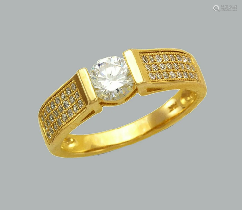 NEW 14K YELLOW GOLD LADIES FANCY ENGAGEMENT RING