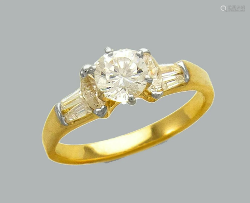 NEW 14K TWO TONE GOLD LADIES CZ RING SOLITAIRE COCKTAil