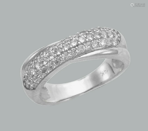 NEW 14K WHITE GOLD LADIES FANCY CZ RING BAND PAVE …