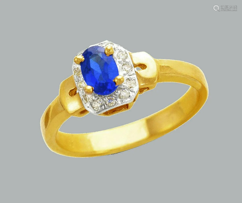 NEW 14K TWO TONE GOLD LADIES FANCY CZ RING