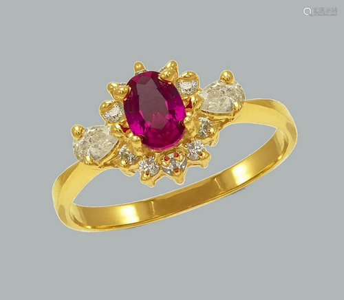 NEW 14K YELLOW GOLD LADIES FANCY CZ RING