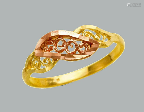 NEW 14K TWO TONE GOLD LADIES FANCY RING