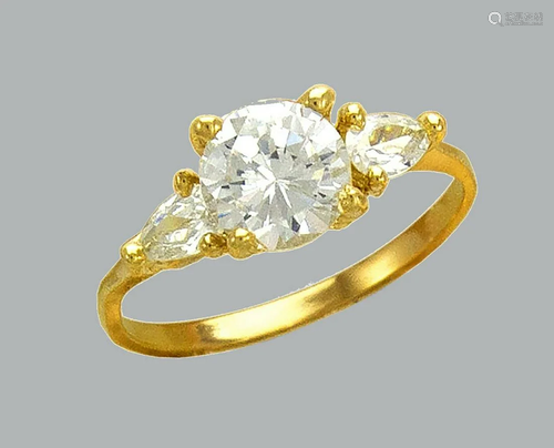 NEW 14K YELLOW GOLD LADIES FANCY CZ SOLITAIRE RING