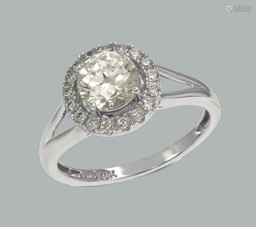 NEW 14K WHITE GOLD LADIES FANCY ENGAGEMENT RING …