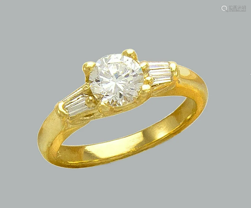 NEW 14K YELLOW GOLD LADIES FANCY CZ SOLITAIRE RING