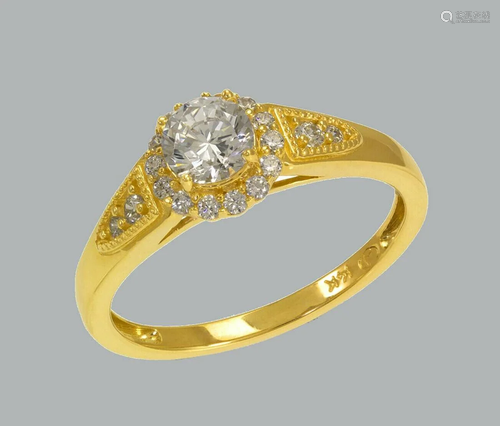 NEW 14K YELLOW GOLD LADIES FANCY ENGAGEMENT RING