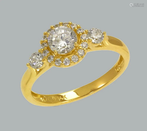 NEW 14K YELLOW GOLD LADIES FANCY ENGAGEMENT RING …