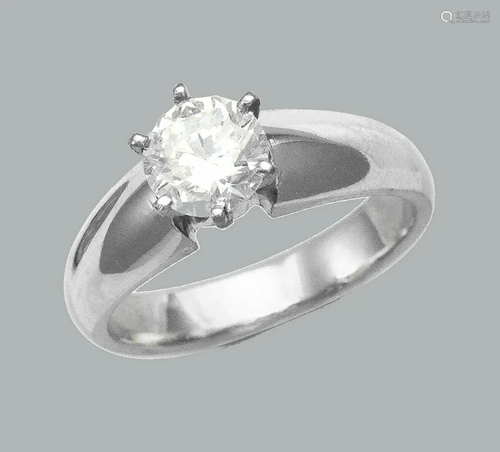 14K WHITE GOLD CZ SOLITAIRE RING ENGAGEMENT 5mm