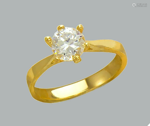 NEW 14K YELLOW GOLD LADIES FANCY CZ SOLITAIRE RING