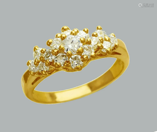 NEW 14K YELLOW GOLD LADIES FANCY CZ RING