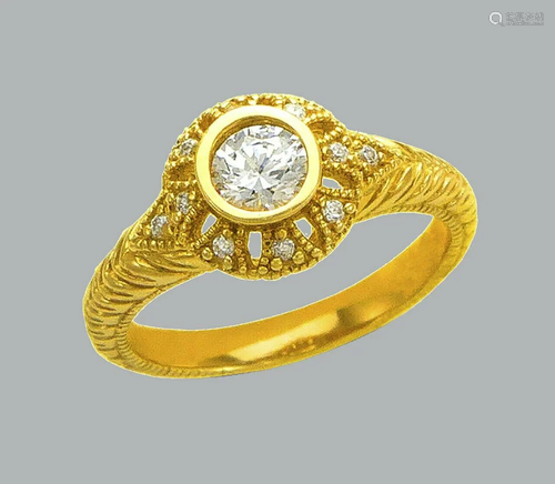 NEW 14K YELLOW GOLD LADIES FANCY CZ ENGAGEMENT RI…