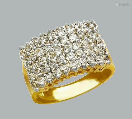 NEW 14K TWO TONE GOLD LADIES FANCY CZ RING PRONG SET