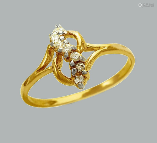 NEW 14K TWO TONE GOLD LADIES FANCY CZ RING