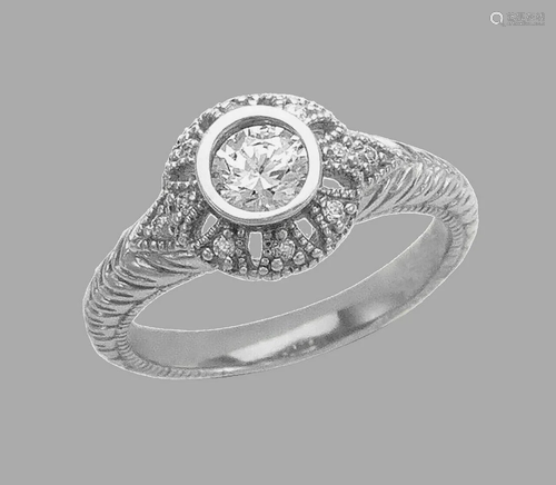 NEW 14K WHITE GOLD LADIES FANCY CZ ENGAGEMENT RI…