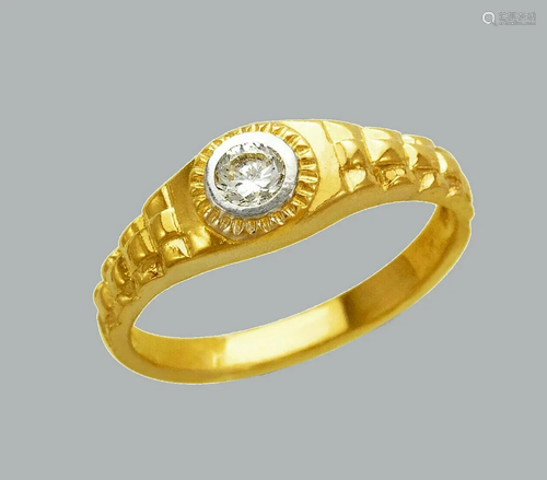 NEW 14K TWO TONE GOLD LADIES FANCY CZ RING SOLITAIRE