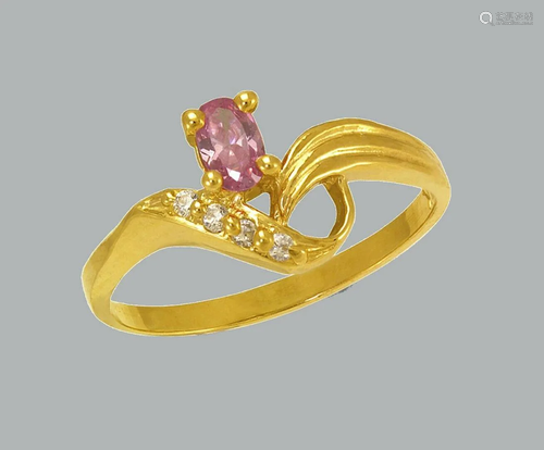 NEW 14K YELLOW GOLD LADIES FANCY CZ RING