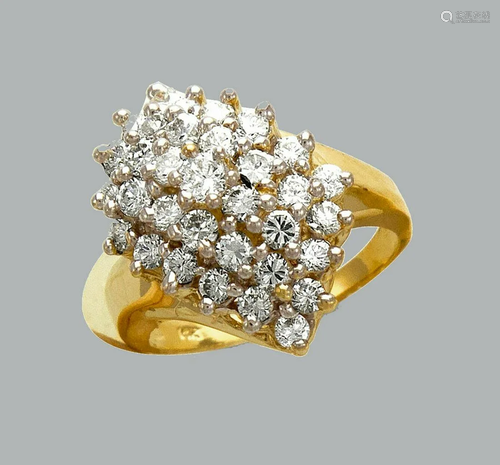 NEW 14K TWO TONE GOLD LADIES FANCY CZ RING