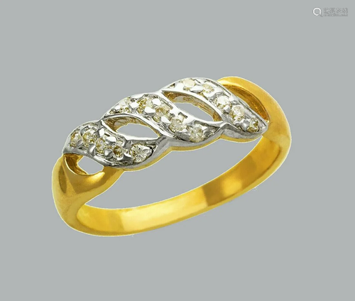 NEW 14K TWO TONE GOLD LADIES FANCY CZ RING