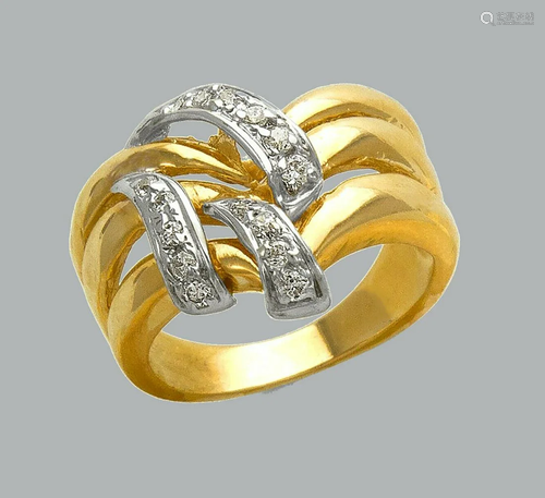 NEW 14K TWO TONE GOLD LADIES FANCY CZ RING