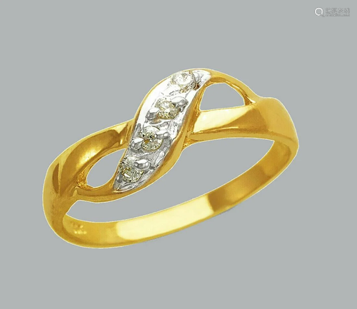 NEW 14K TWO TONE GOLD LADIES FANCY CZ RING