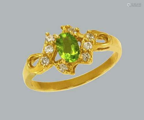 NEW 14K YELLOW GOLD LADIES FANCY CZ RING