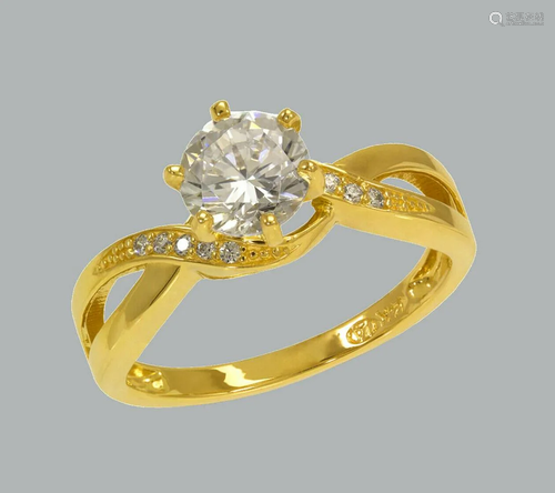 NEW 14K YELLOW GOLD LADIES FANCY ENGAGEMENT RING