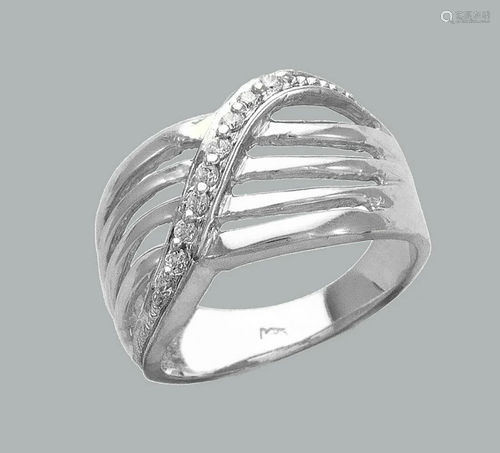 NEW 14K WHITE GOLD LADIES FANCY CZ RING