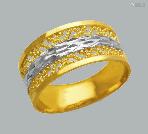 NEW 14K TWO TONE GOLD LADIES FANCY RING