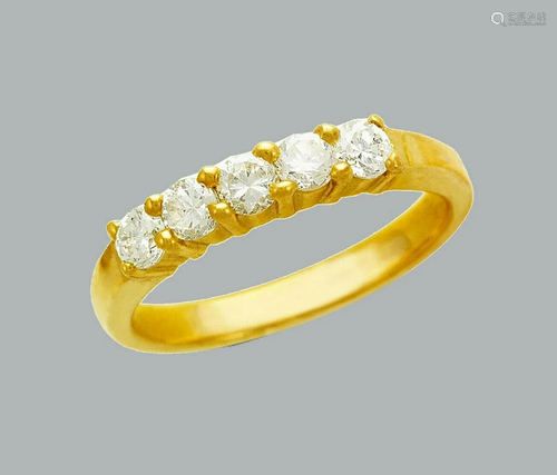 NEW 14K YELLOW GOLD LADIES FANCY CZ RING 5 STONE