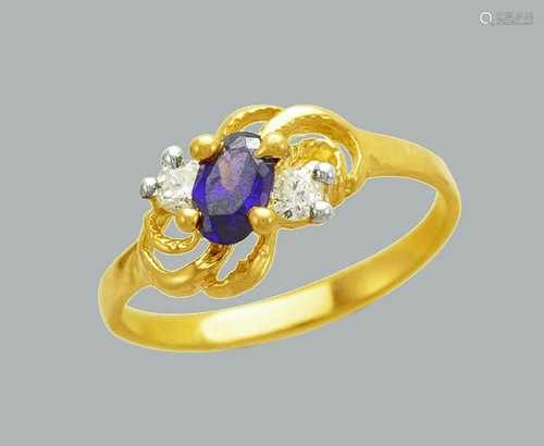 NEW 14K TWO TONE GOLD LADIES FANCY CZ RING