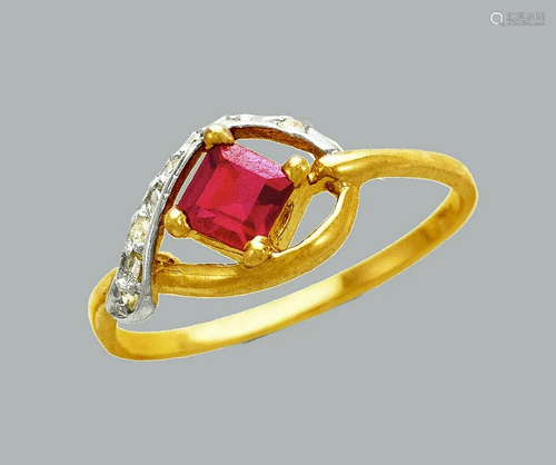 NEW 14K TWO TONE GOLD LADIES FANCY CZ RING