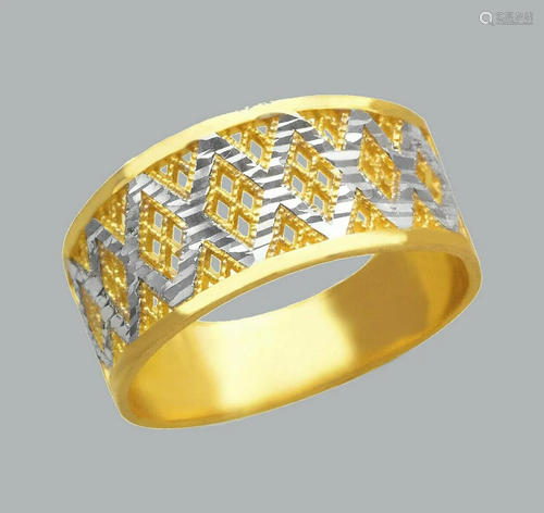 NEW 14K TWO TONE GOLD LADIES FANCY RING