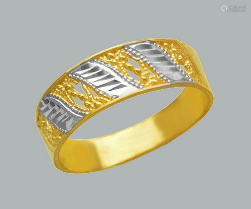 NEW 14K TWO TONE GOLD LADIES FANCY RING