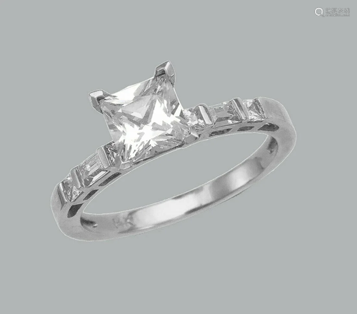 NEW 14K WHITE GOLD LADIES ENGAGEMENT RING PRINCE…