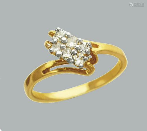 NEW 14K TWO TONE GOLD LADIES FANCY CZ RING